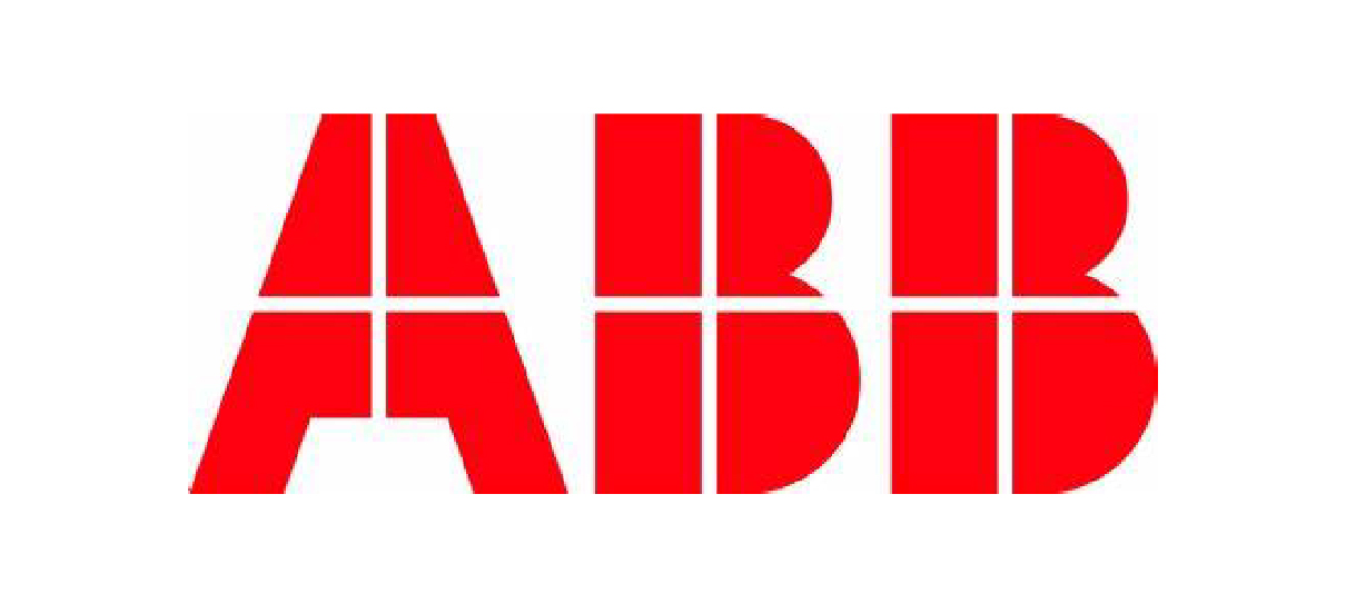 An image of ABB's logo; a robotics manufacturer.